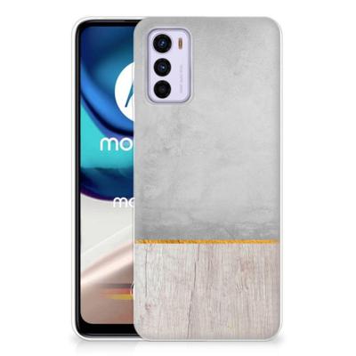Motorola Moto G42 | Bumper Hoesje | Wood Concrete Motorola Moto G42 | Bumper Hoesje | Wood Concrete