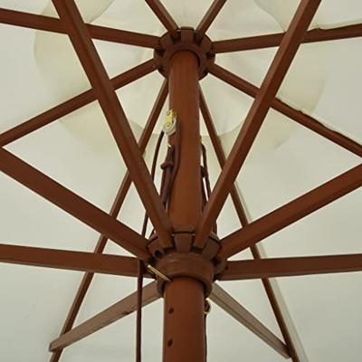 VidaXL Parasol met houten paal 330 cm zandwit