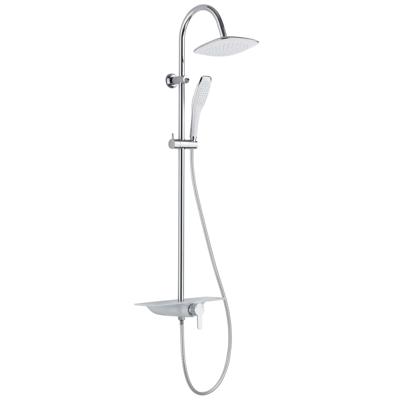 WATERWAY hoofddouche met ééngreepsmengkraan en planchet, chroom-wit wellness-hoofddouche met antikalk nozzles, hoofddouche: ca. 20 x 20 cm handdouche met antikalk nozzles, maat: (b x. L) ca. 6,4 x WATERWAY hoofddouche met ééngreepsmengkraan en planchet, chroom-wit wellness-hoofddouche met antikalk nozzles, hoofddouche: ca. 20 x 20 cm handdouche met antikalk nozzles, maat: (b x. L) ca. 6,4 x