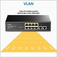 Cudy FS1010P netwerk-switch Fast Ethernet (10/100) Power over Ethernet (PoE) Zwart - thumbnail