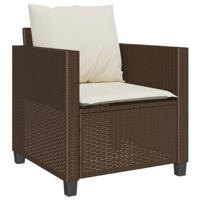 3-delige Bistroset met kussens poly rattan bruin - thumbnail
