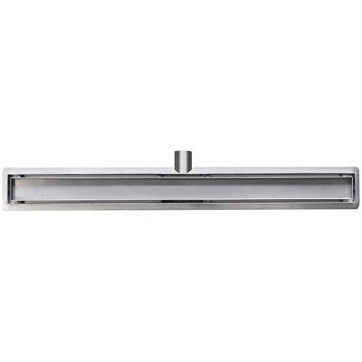 Wiesbaden RVS douchegoot+flens met tegelrooster 110x7