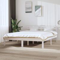 Bedframe massief hout wit 150x200 cm - thumbnail