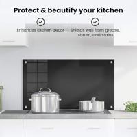 VidaXL Keuken achterwand zwart 90 x 50 cm gehard glas - thumbnail