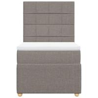 Boxspring met matras stof taupe 90x190 cm - thumbnail