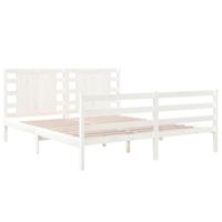 Bedframe zonder matras massief grenenhout wit 150x200 cm - thumbnail