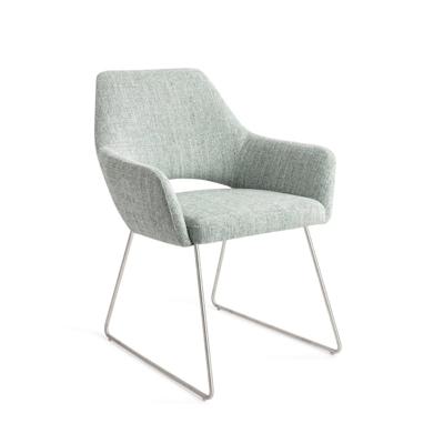 Jesper Home Yanai eetkamerstoel Soft Sage slide steel