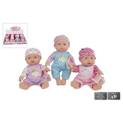 Babypop met 4 geluiden 3ass 25cm