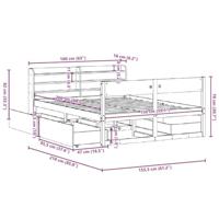 Bedframe zonder matras massief grenenhout 150x200 cm - thumbnail