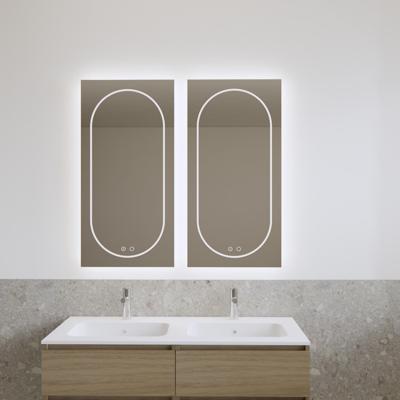 Spiegel Gliss Design Nova Verticaal 50x100 cm Incl. Spiegelverwarming Direct en Indirect LED-verlichting