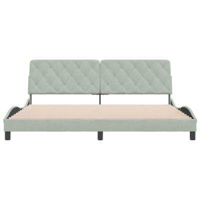Bedframe zonder matras 200x200 cm fluweel lichtgrijs