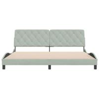 Bedframe zonder matras 200x200 cm fluweel lichtgrijs - thumbnail