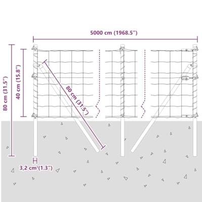 VidaXL Hek met paal groen 0,4 x 50 m staal en pvc VidaXL Hek met paal groen 0,4 x 50 m staal en pvc