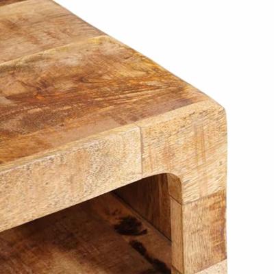Bijzettafel met plank Bruin 40 x 32 x 46 cm Massief Mango Hout