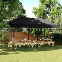 Partytent inklapbaar pop-up 580x292x315 cm zwart - thumbnail