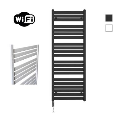 Elektrische Radiator Sanicare HWV - Moda Met Wifi 160x60 cm Mat Zwart 1159W Met Thermostaat Chroom Linksonder Sanicare Elektrische Radiator Sanicare HWV - Moda Met Wifi 160x60 cm Mat Zwart 1159W Met Thermostaat Chroom Linksonder Sanicare