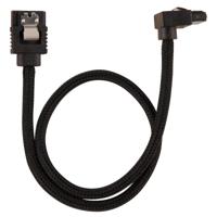 Corsair Premium SATA3-kabel, schuin/recht (6 Gbps, 30 cm, 90 graden), met ommanteling, zwart - thumbnail