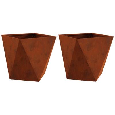 VidaXL Plantenbak 2 pcs roestig 50 x 50 x 50 cm cortenstaal