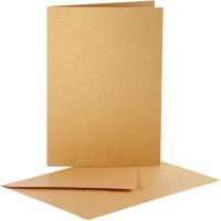 Creativ Company Parelmoer kaarten en enveloppen, afmeting kaart 10,5x15 cm, afmeting envelop 11,5x16,5 cm, goud, 10 set/ 1 doos - thumbnail