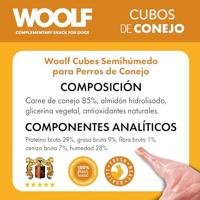 WOOLF Soft Cubes Rabbit - traktatie voor hond - 100g - thumbnail