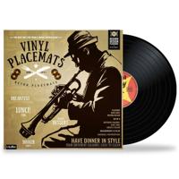 Vinyl Placemats Set van 4 - Retro LP Design - Ø 37 cm - Kleurrijk - thumbnail