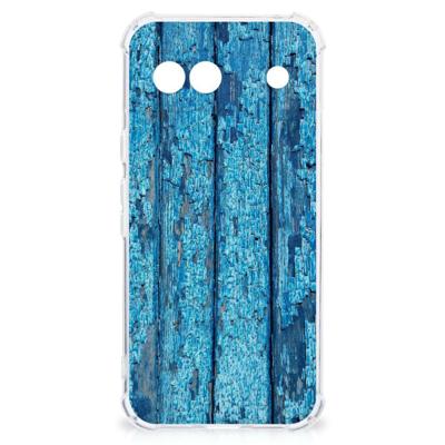 Google Pixel 8A Stevig Telefoonhoesje Wood Blue Google Pixel 8A Stevig Telefoonhoesje Wood Blue