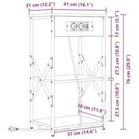 Nachtkastje 2 pcs Sonoma eiken 41 x 31 x 76 cm Bewerkt hout - thumbnail