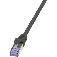 LogiLink CQ3013S RJ45 Netwerkkabel, patchkabel CAT 6A S/FTP 0.25 m Zwart Vlambestendig, Snagless 1 stuk(s) - thumbnail
