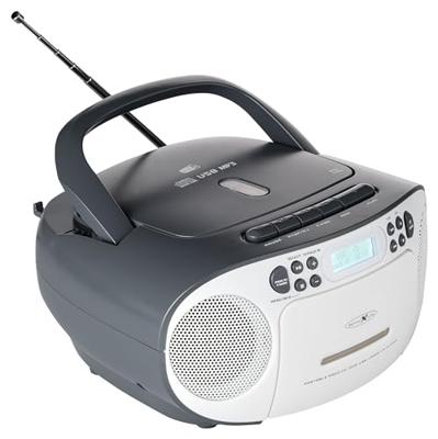 Reflexion CD-Player Radio/CD-speler DAB+, DAB, VHF (FM) AUX, CD, Cassette, USB Wit, Grijs - thumbnail
