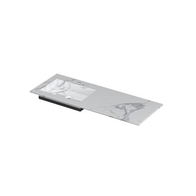 INK Post Wastafel Keramische Slab Envelop Bak Links met 1 Kraangat - 1200x450x10 mm - Statuario Glans