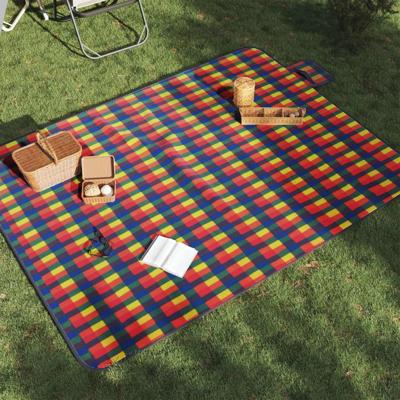 VidaXL Picknickkleed opvouwbaar geruit 200x150 cm fluweel meerkleurig