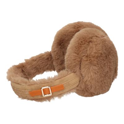 Pluche bruine oorwarmers voor volwassenen - Pluche bruine oorwarmers voor volwassenen -