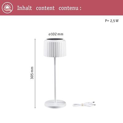 Paulmann 94879 Else Tafellamp met accu 2.5 W Warmwit Wit