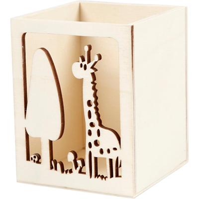 Creativ Company Pennenbakje, giraf, h: 10 cm, l: 8 cm, b: 8 cm, dikte 4 mm, 1 stuk