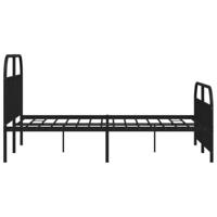 Bedframe met hoofd- en voeteneinde metaal zwart 140x200 cm - thumbnail