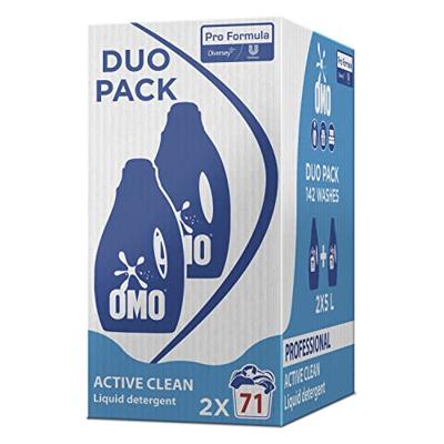 Omo Professional Pro Formula Active Clean wasmiddel, fles van 5 liter, 71 wasbeurten
