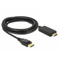 Delock 85318 DisplayPort-kabel DisplayPort / HDMI Aansluitkabel DisplayPort-stekker, HDMI-A-stekker 3 m Zwart Vergulde steekcontacten, Verdraaid, Afgeschermd - thumbnail