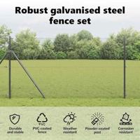 VidaXL Afrasteringspaal grijs 10 x 1,2 m (16 x 16 mm gaas) - thumbnail