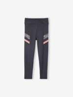 Technische sportlegging voor meisjes met strepen aan de zijkant antraciet - thumbnail