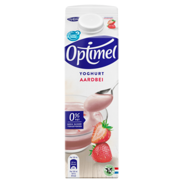 Optimel Magere Yoghurt Aardbei 0% Vet 1L bij Jumbo