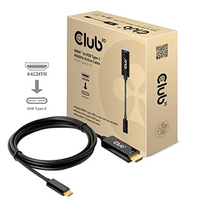 CLUB3D HDMI to USB Type-C 4K60Hz Active Cable M/M 1.8m/6 ft CLUB3D HDMI to USB Type-C 4K60Hz Active Cable M/M 1.8m/6 ft