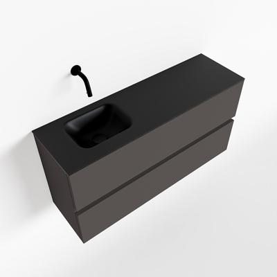 MONDIAZ ADA 100cm toiletmeubel dark grey. LEX wastafel urban links zonder kraangat MONDIAZ ADA 100cm toiletmeubel dark grey. LEX wastafel urban links zonder kraangat