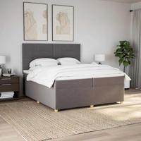 Boxspring met matras stof taupe 200x200 cm - thumbnail
