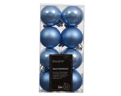 Kerstbal kunststof d4 cm sky blauw 16 st Decoris - Decoris Kerstbal kunststof d4 cm sky blauw 16 st Decoris - Decoris