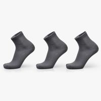 3 paren van bamboe Fiber mannen dubbele naald donkere bloem kleine vierkante sectie Business Tube sokken (Iron Grey) - thumbnail