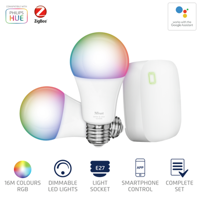 ZRGB2-Z1R Starterset - 2 x RGB lampen met Z1 smartphone bridge