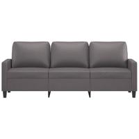 Driezitsbank 180 cm kunstleer grijs - thumbnail