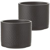 Mica Decorations era pot donkergrijs relief 10x12cm - thumbnail