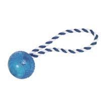 Nobby TPR bal met touw blauw 26cm - thumbnail
