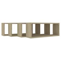 Wandschappen kubus 4 st 60x15x23 cm bewerkt hout sonoma eiken - thumbnail